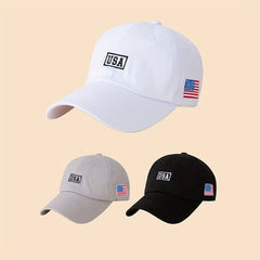 Flag Embroidery Baseball Cap Solid Sun Hat Unisex Golf Dad