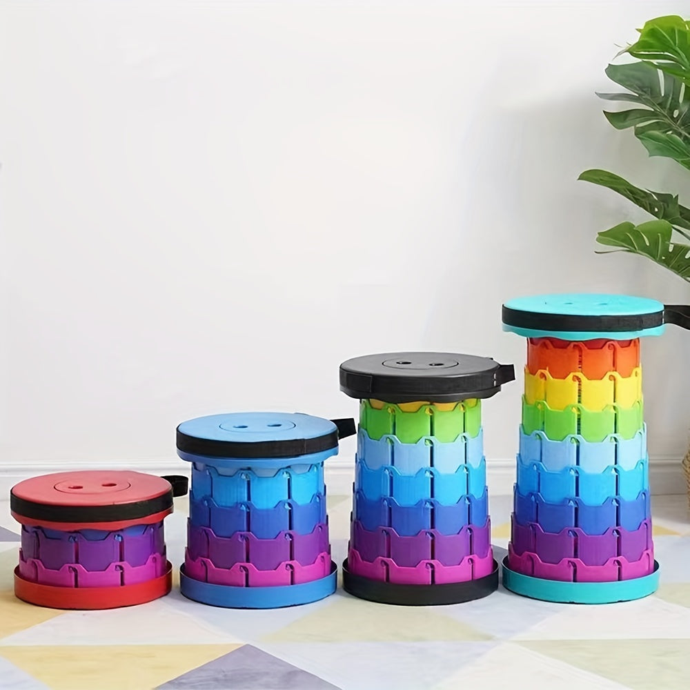 Rainbow Folding Stool Portable Telescopic Stool for Camping Fishing