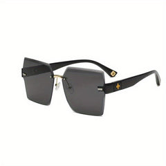 Square Rimless Sunglasses Clover Gradient UV400 Sun Shades For Summer Beach