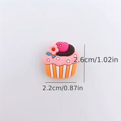 24pcs Cartoon Ice Cream Shoe Charms Cake Strawberry Ornaments DIY Decorations