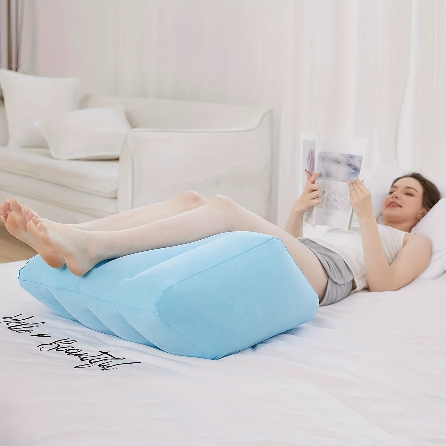 Inflatable Clip Leg Pillow for Home Decor