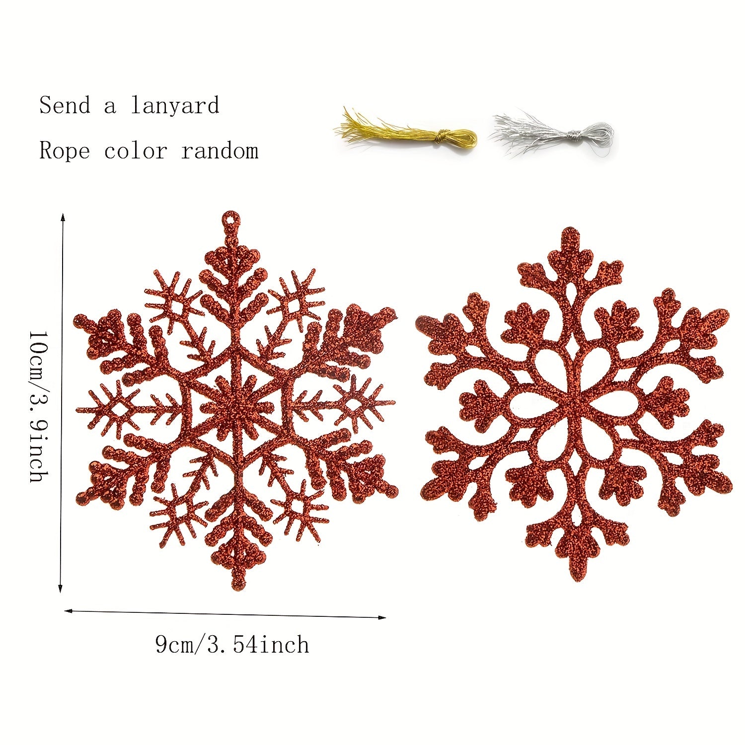 10pcs Christmas Snowflakes Tree Decor Hangings 3.9INCH