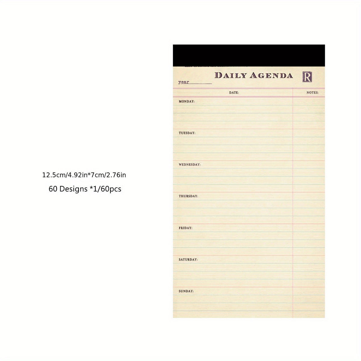 60 Sheets Memo Pad Hand Written Literary Series Decoration Material