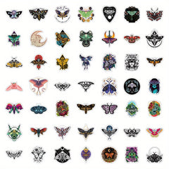 50pcs Ghost Moth Cartoon Stickers For Helmet Water Bottles Laptop Car Decal