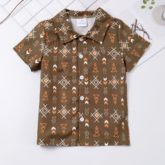 Boys Symbols Shirt Short Sleeves Button