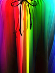  Rainbow Ombre Tankini Set Women's Tie Front Round Neck