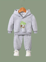 2pcs Shoes Print Outfits Girls Hoodies Jogger Pants Set For Girls