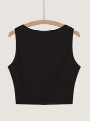 Rhinestone Graphic Print Crew Neck Tank Top