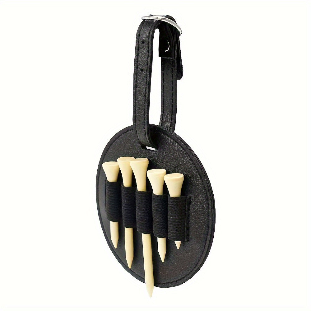 Golf Spike Insert Bag Faux Leather Outdoor Waist Hanging Bag