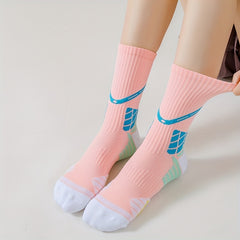 5 Pairs Colorblock Sports Socks for Women