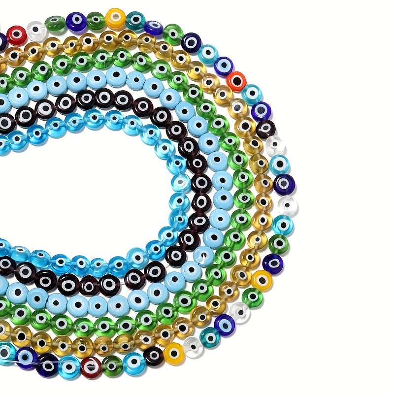 48pcs 8mm Evil Eye Glass Beads for Jewelry Making DIY Charms Materials