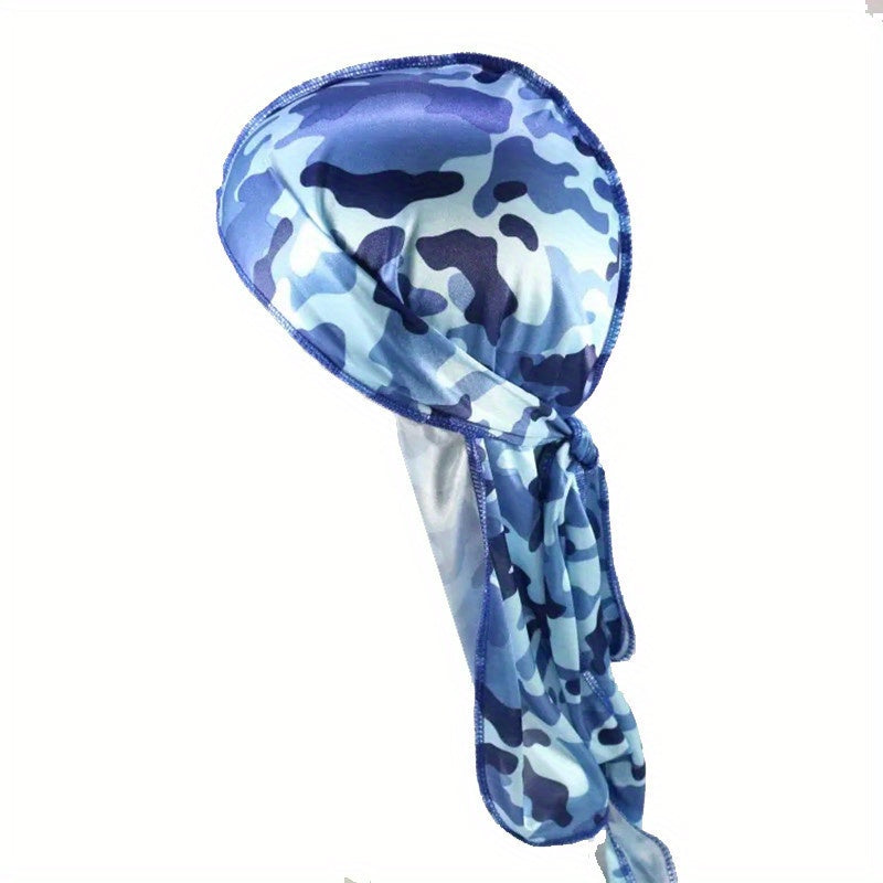Men's Silk Camo Durag Set - Pirate Hats & Long Tail Headscarves
