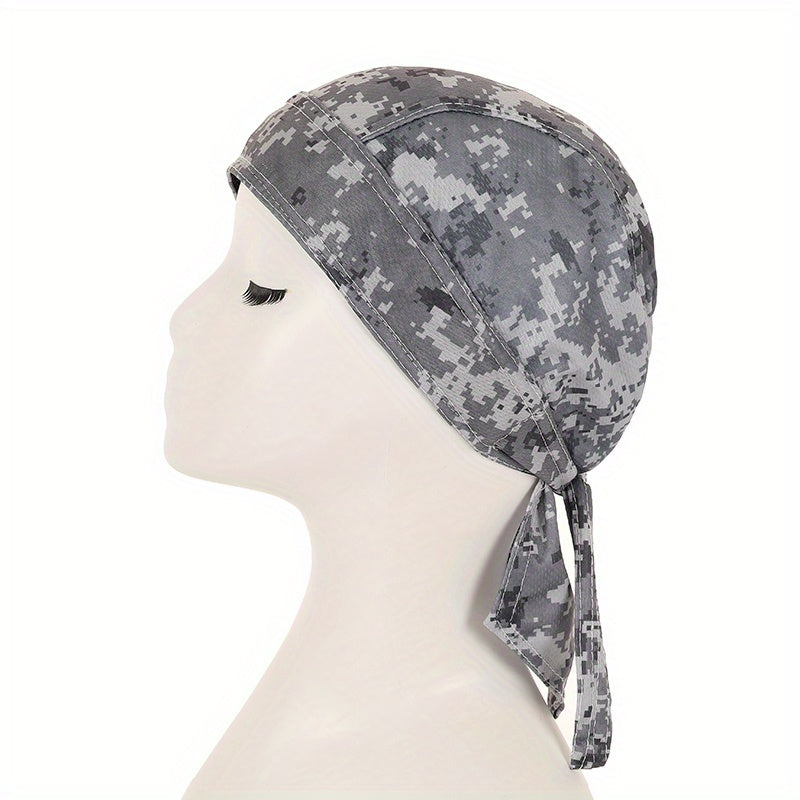 Unisex Camo Print Head Wrap Pirate Hat Summer Sweat-absorbing Outdoor Riding
