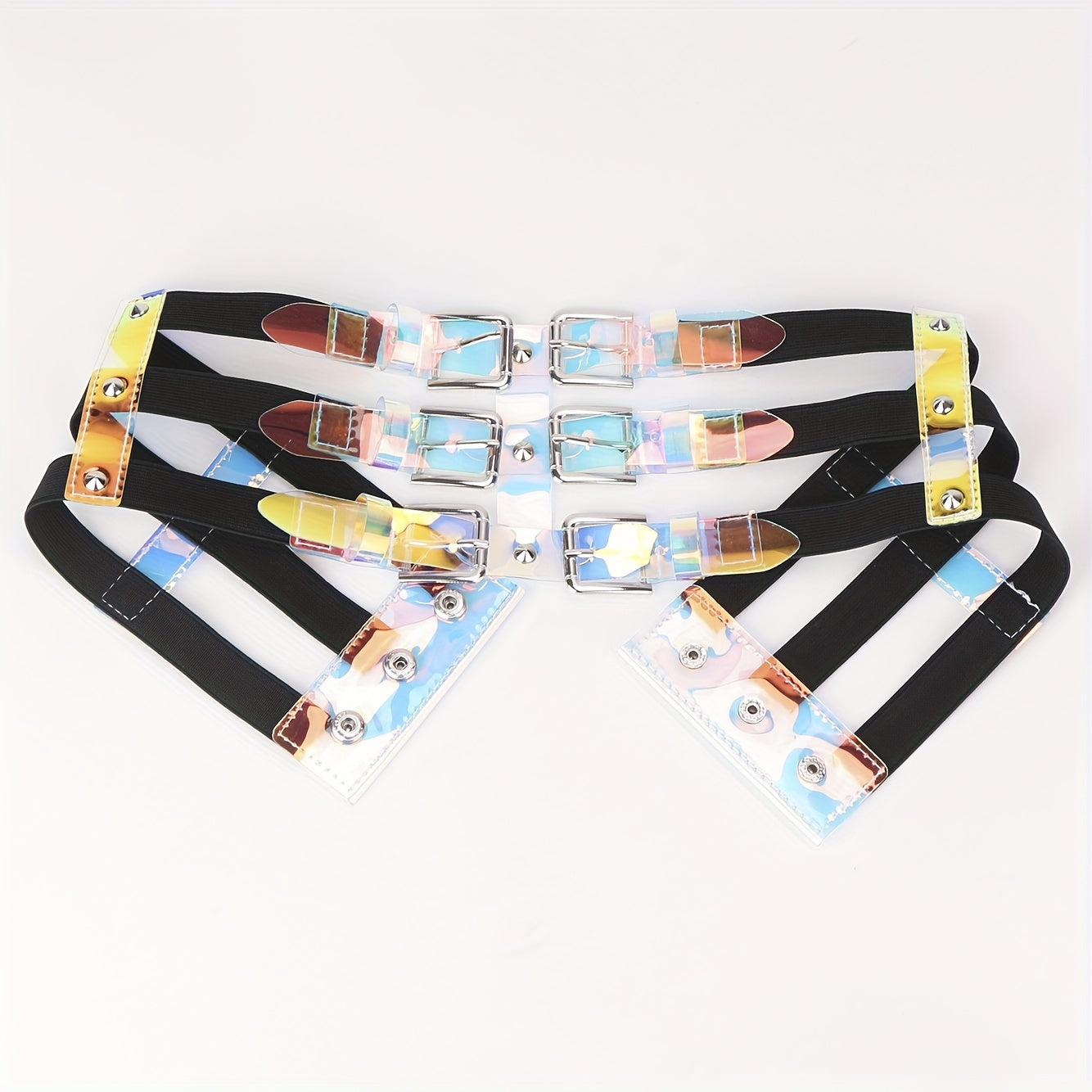 Wide Belt Y2K Laser Elastic Waistband Girdle For Women