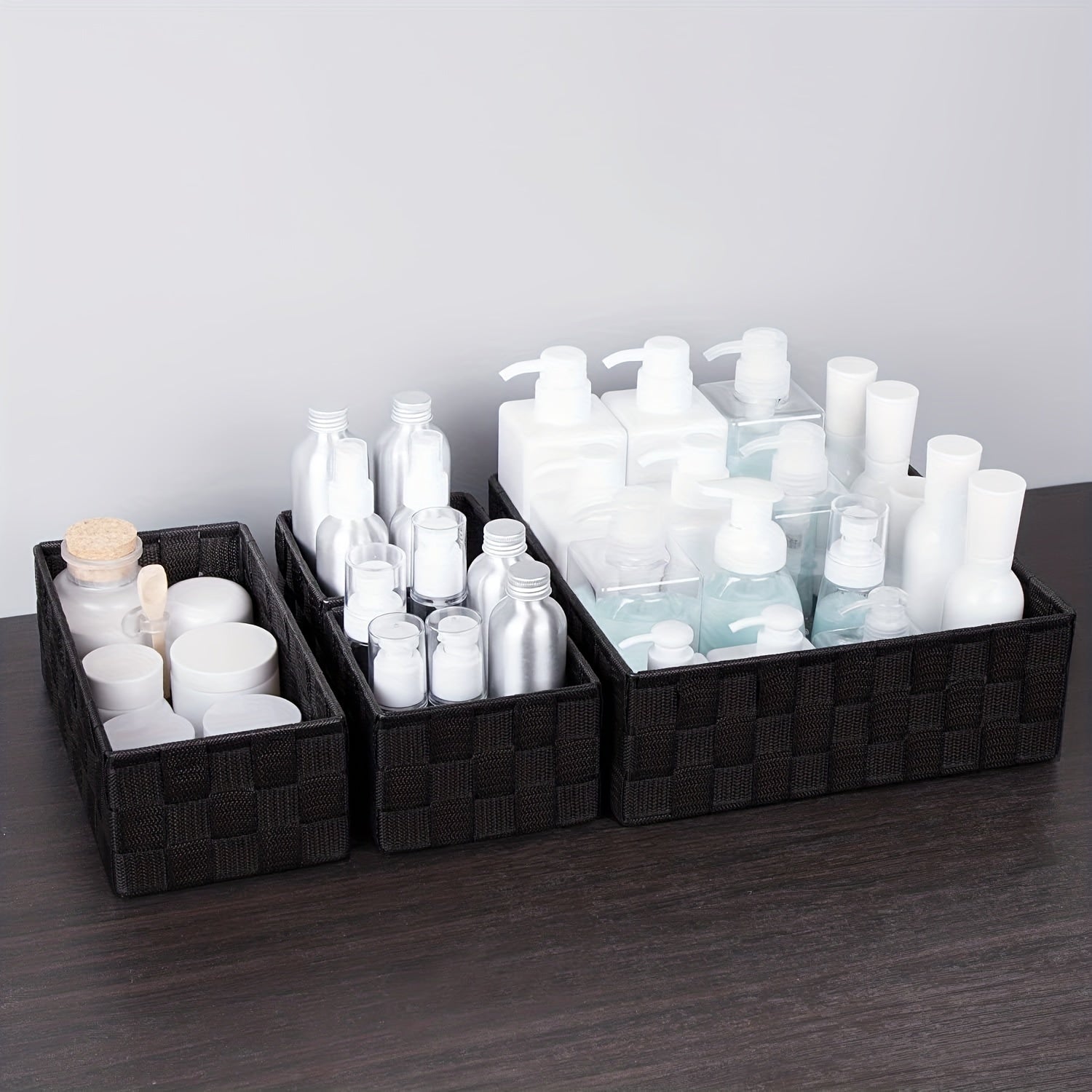 Stylish Small Woven Storage Baskets Set of 3