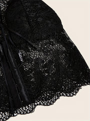Floral Lace Halter Bra Wireless Lingerie