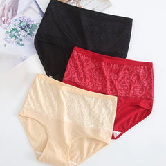 Women's Plus Floral Print High Rise Shaping Panties 3PC Set