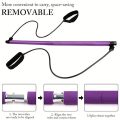Portable Purple Pilates Stretching Sticks Kit