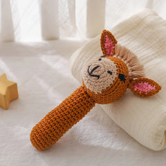 Crochet Giraffe Plush Toy with Bell Sensory Stimulation Gift