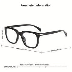 Square Anti Light Glasses Clear Lens for Women Men Teens