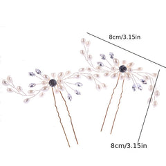 2pcs Pearl Crystal Hairpin Bridal Wedding Party Favor Decorations