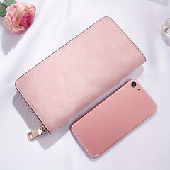 Women's Vintage Long Clutch Purse Faux Leather Coin Purse Zipper Bag