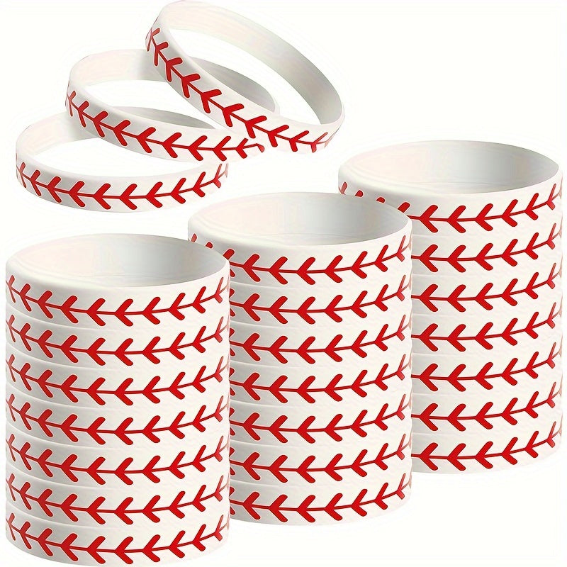 2pcs Baseball Silicone Bracelet - Perfect Gift For Baseball Players