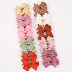 20pcs Striped Bow Hair Clip Non Crease Barrette Accessories