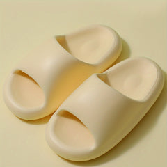 Women's Solid Flatform Slides Open Toe Soft Sole Slip On Sandals