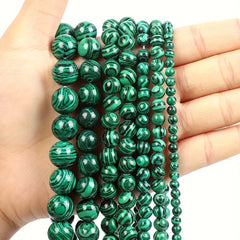 6 8 10mm Green Malachite Stone Beads DIY Bracelet Necklace
