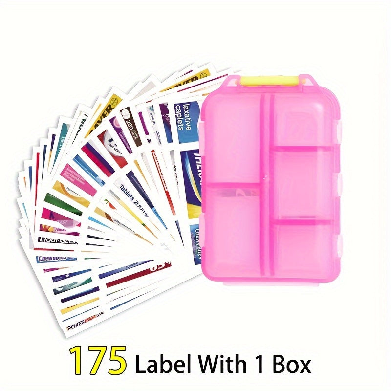 Compact Pill Organizer, 10 Compartments, Weatherproof Storage