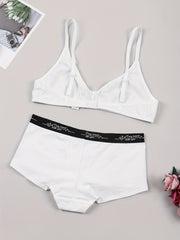 2 Sets Letter Print Bra & Panties Lingerie Set Women's Underwear