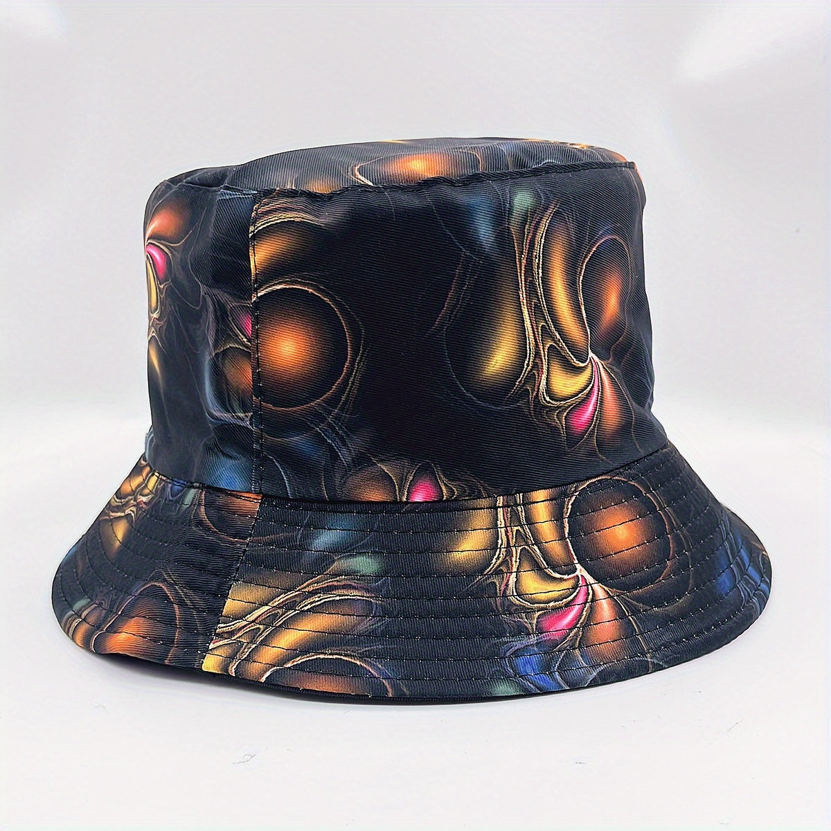 Geometric Tie Dye Print Bucket Hat Reversible Basin Hat