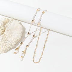 Stylish Glasses Chain Pearl Mask Chain Cross Crown Pendants
