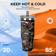 30oz Insulated Steel Tumbler Leakproof Travel Mug with Handle & Lid