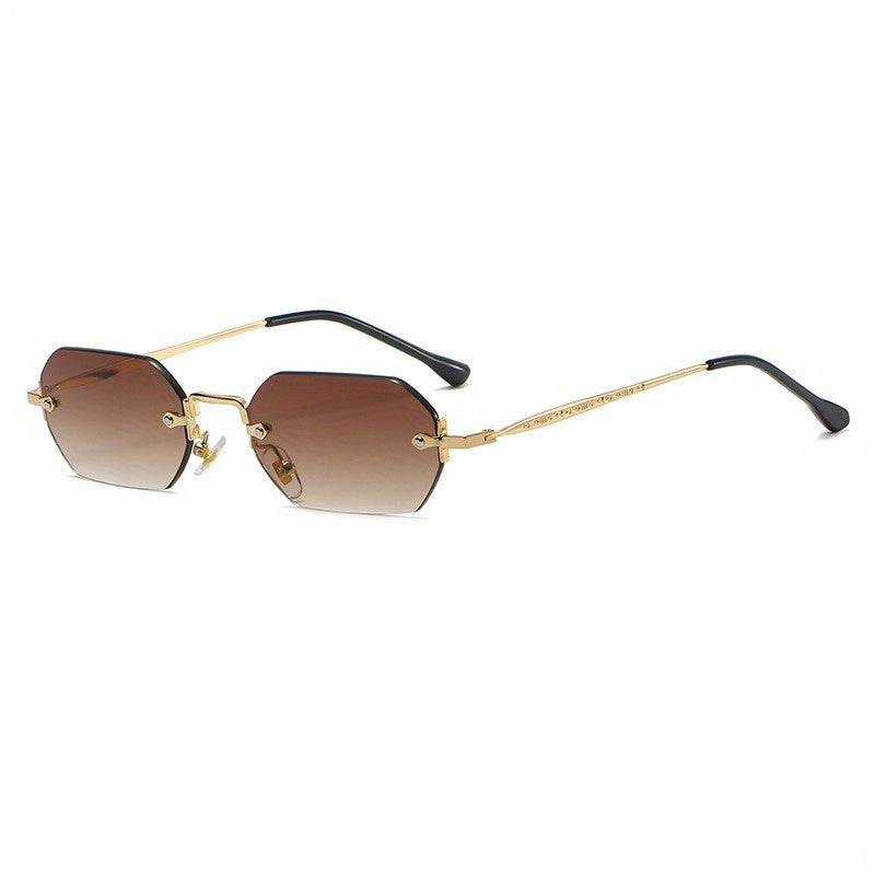 Geometric Gradient Rimless Sunglasses UV400