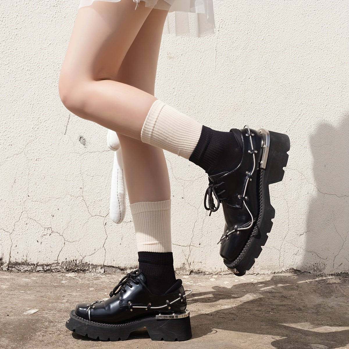 Colorblock Crew Socks for Women