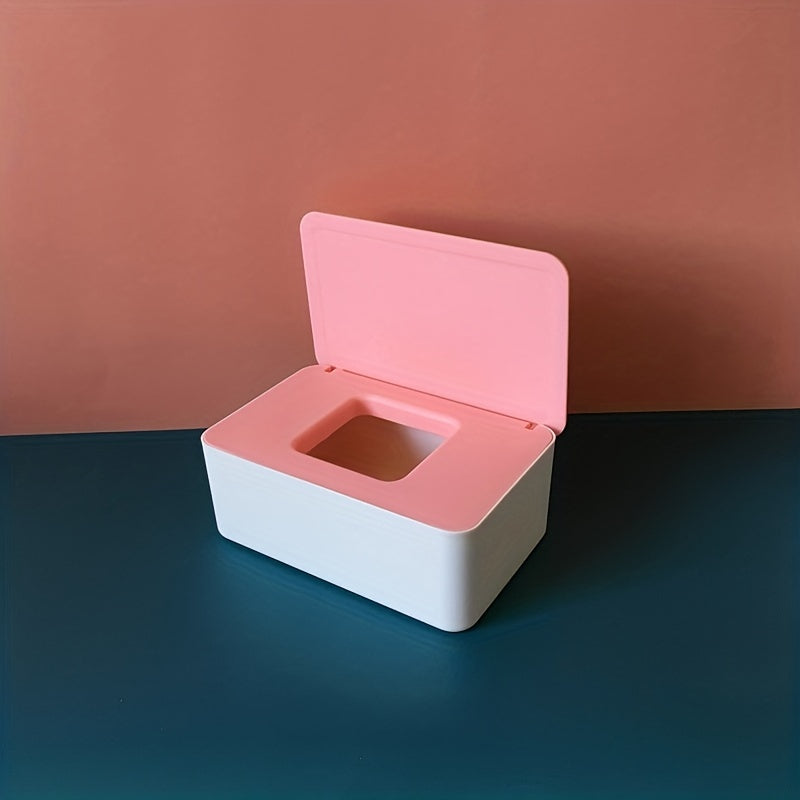 Desktop Wet Tissue Box Household Plastic Dust proof With Lid, Home Office Decor