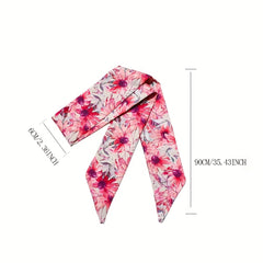 Floral Pattern Hair Scarf Sweet Head Ribbon Scarf