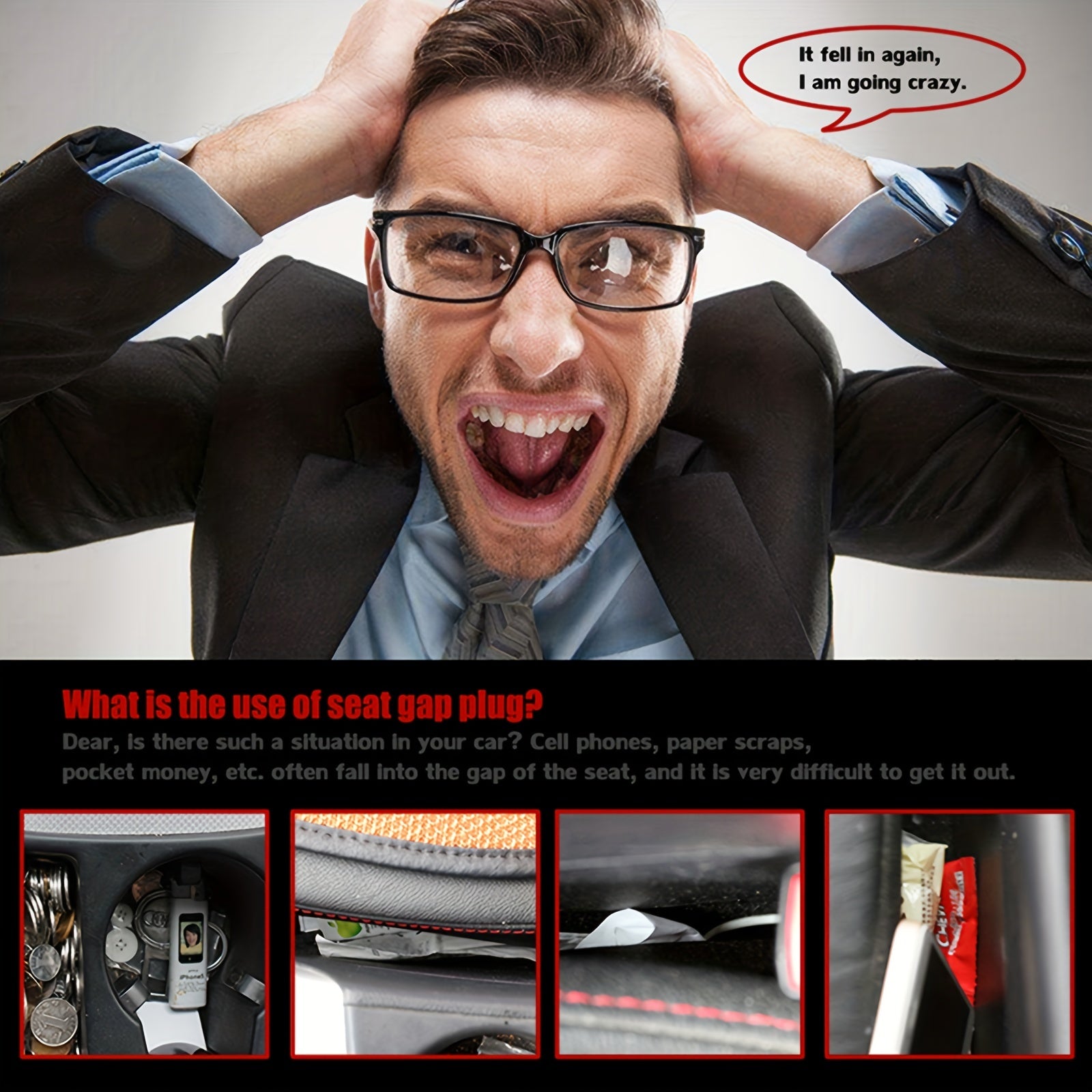 2pcs Seat Gaps Filler Universal For Car SUV Truck Stop Cell Phone Wallet Key Coi