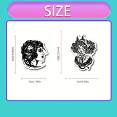 50pcs Gothic Stickers Pack Goth Waterproof Decals for Water Bottle Laptop