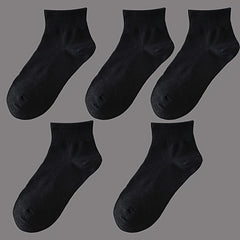 Comfy & Breathable 5 Pairs Solid Socks Women's Stockings & Hosiery