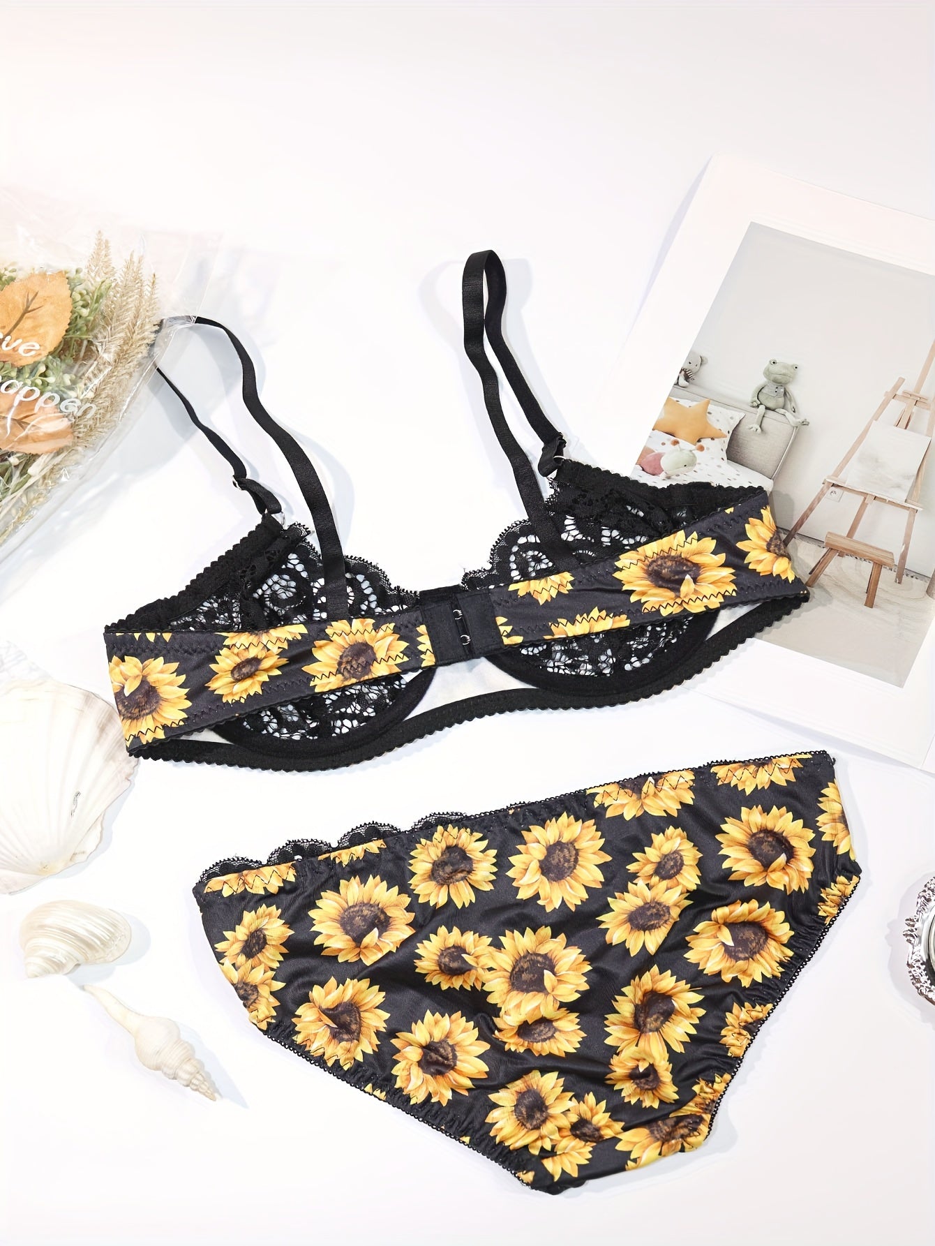 Floral Print Unlined Bra & Panties Set