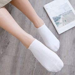 5 Pairs Breathable Low Cut Ankle Solid Socks Women's Stockings