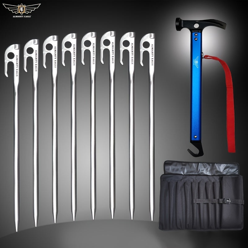 8pcs 420 Stainless Steel Ground Nails Camping Tent Canopy Stakes
