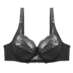  Lace Full Coverage Bra Solid Semi Sheer Sexy Bralette