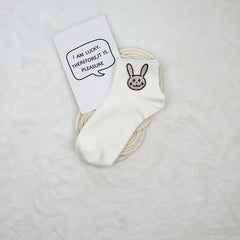 Bunny Rhinestone Socks Crew Short Stockings