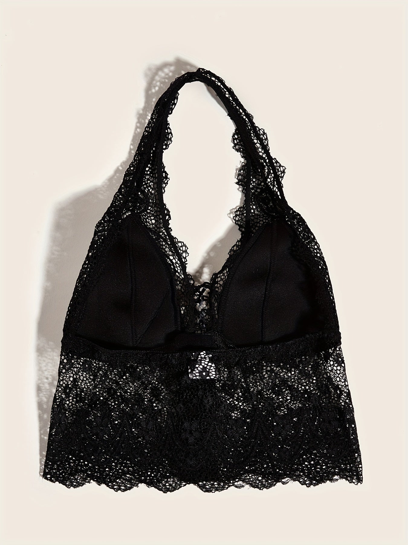 Floral Lace Halter Bra Wireless Lingerie