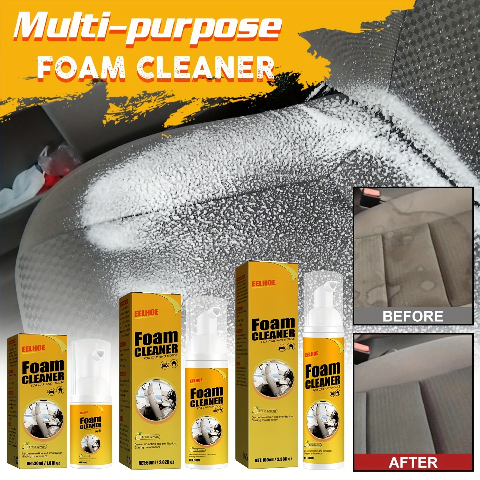 2 Boxes 30 100ML Foam Cleaner for Leather Car Interior Home Maintenance