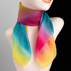 Gradient Chiffon Scarf Neck Scarves for Women